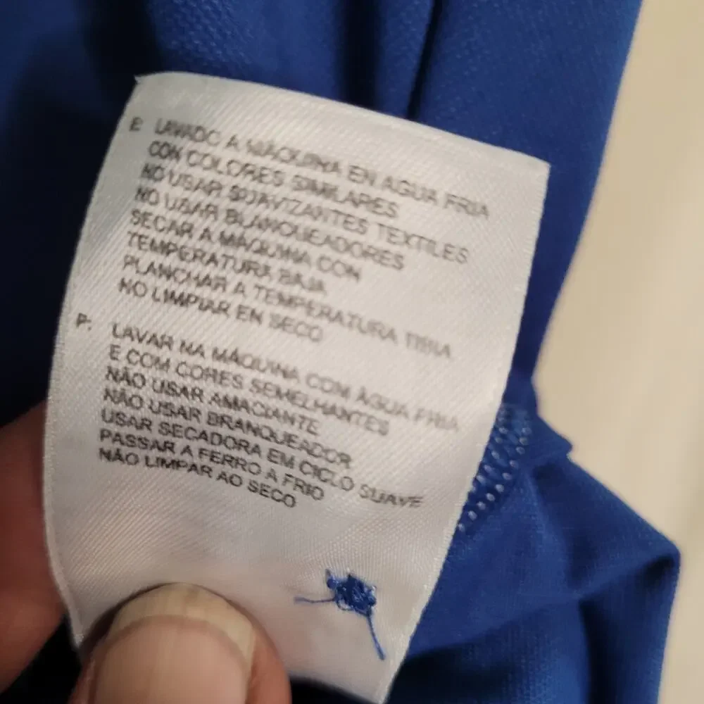 XL Adidas Blue Polo Shirt with White Stitching